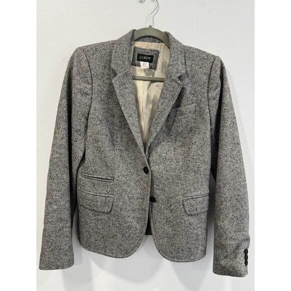 J Crew Womens Blazer Jacket Wool Blend Lined Gray Size S - Picture 1 of 7